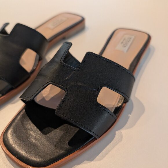 Steve Madden HADYN Black Leather Sandals - Picture 7 of 9
